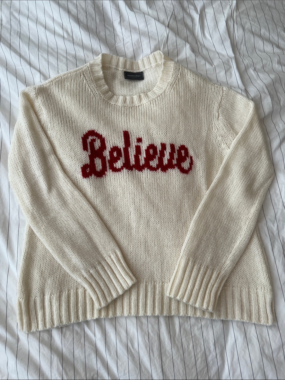 Wooden Ships Cream Knit Believe Sweater